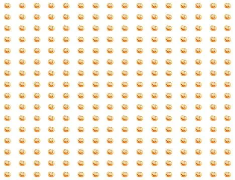 Pattern festive halloween decor jack lantern donut orange on isolated backgro Foto stock