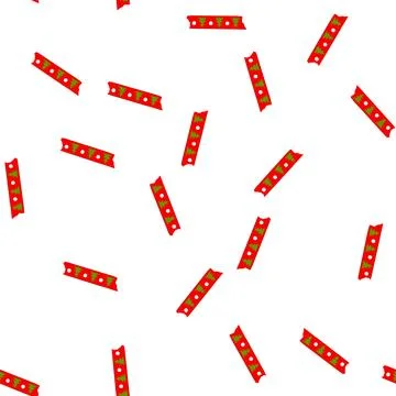 Pattern festive red washi tape featuring christmas tree pattern Stock Illustration