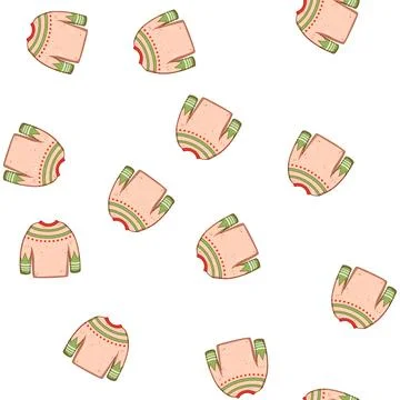 Pattern festive winter sweater cozy cartoon vector Illustrazione stock