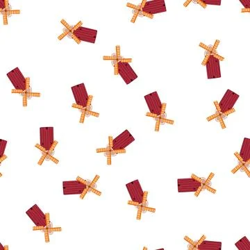 Pattern field mill farm cartoon vector イラスト素材