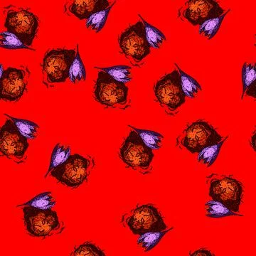 Pattern field saffron sketch hand drawn Stock Illustration