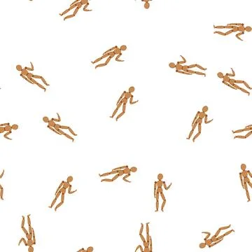Pattern figure wood man model cartoon vector Stock Illustration