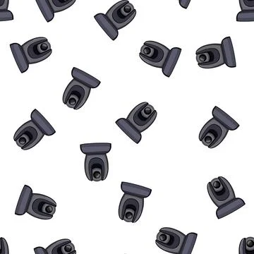 Pattern film table web camera cartoon vector Illustrazione stock