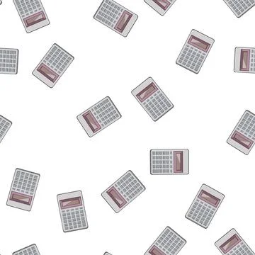 Pattern finance calculator device cartoon vector Illustrazione stock
