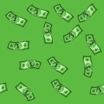 Pattern finance dollar bill sketch hand drawn Stock Illustration