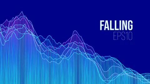 Pattern with finance falling on light background. Line texture background. Ab イラスト素材