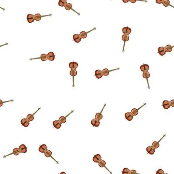 Pattern fingerboard cello cartoon vector 库存插图