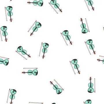 Pattern fingerboard violin cartoon vector Illustrazione stock