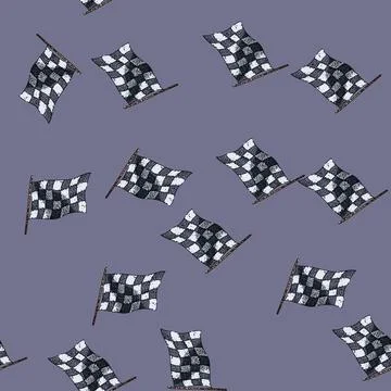 Pattern finish flag race sketch hand drawn Illustrazione stock