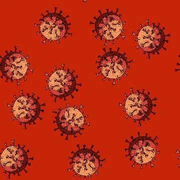 Pattern fins virus sketch hand drawn Stock Illustration