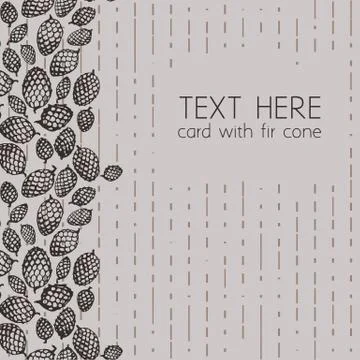 Pattern with fir cone. border 스톡 일러스트