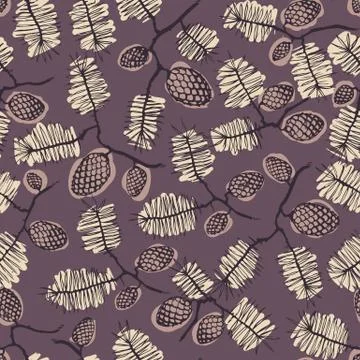 Pattern with fir cones and twigs  spruce Stock Illustration
