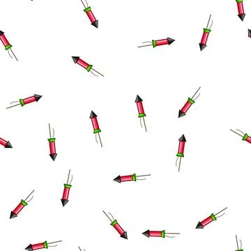 Pattern fire firework rocket cartoon vector Stock Illustration