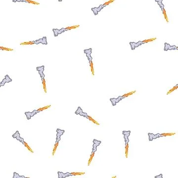 Pattern fire rocket launch smoke cartoon vector Stock Illustration