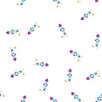 Pattern firecracker firework rocket cartoon vector Stock Illustration