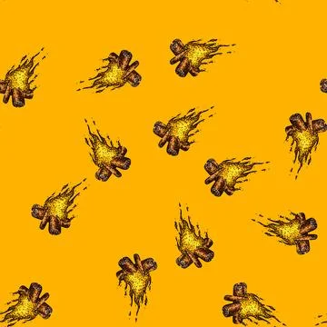 Pattern firewood campfire sketch hand drawn Stock Illustration