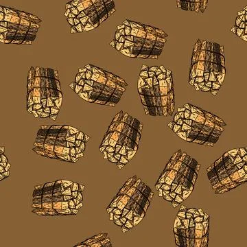 Pattern firewood pile sketch hand drawn Stock Illustration