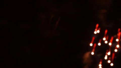 Pattern of fireworks in the evening sky Stock Photos