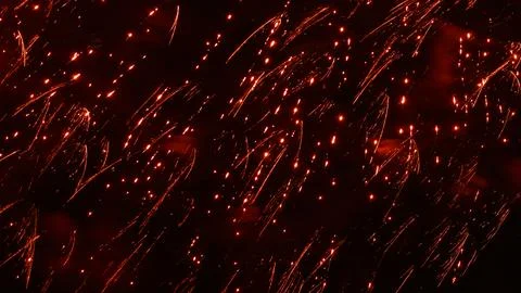 Pattern of fireworks in the evening sky Stock Photos