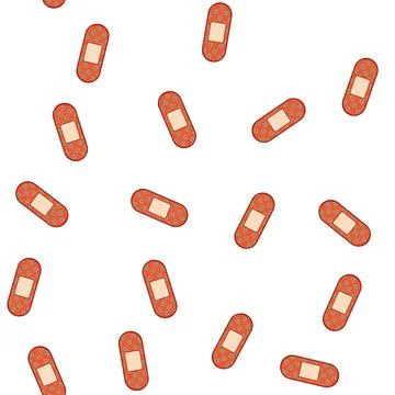 Pattern firstaid kid plaster cartoon vector Illustrazione stock