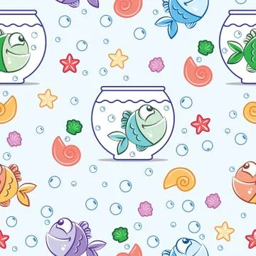 Pattern Fish color Illustrazione stock