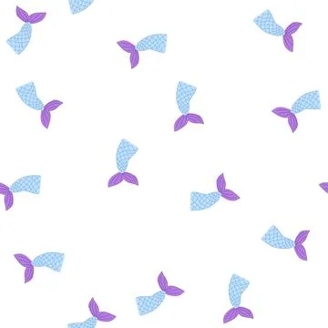 Pattern fish mermaid tail cartoon vector Stock Illustration