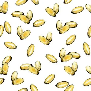 Pattern with fish oil capsules Stock Illustration