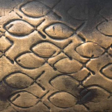 Pattern of fish Pattern of fish engraved on a copper plate. Copyright: xZo... Stock Photos