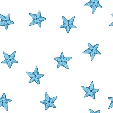 Pattern fish sea star cartoon vector Illustrazione stock
