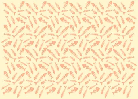 Pattern with fish skeletons Stock Illustration