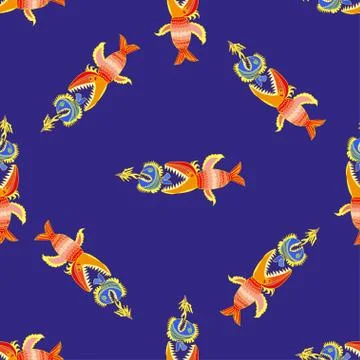 Pattern with fishes Stock Illustration