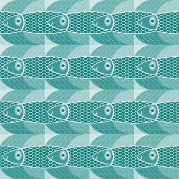 Pattern with fishes Illustrazione stock