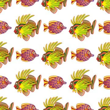 Pattern with fishes Stock Illustration