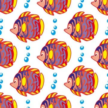 Pattern with fishes Stock Illustration