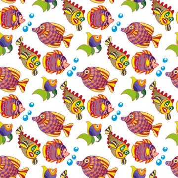 Pattern with fishes Stock Illustration