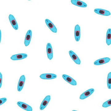 Pattern fishing kayak cartoon vector Stock Illustration