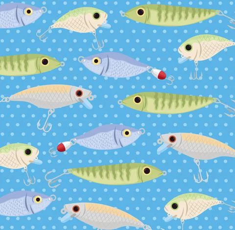 Pattern of fishing lures 스톡 일러스트