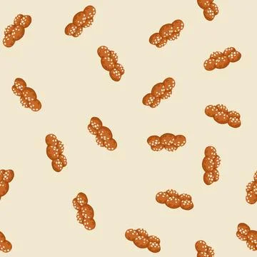 Pattern five sweet greek loukoumades, traditional fried dough pastries, prese Stock Illustration