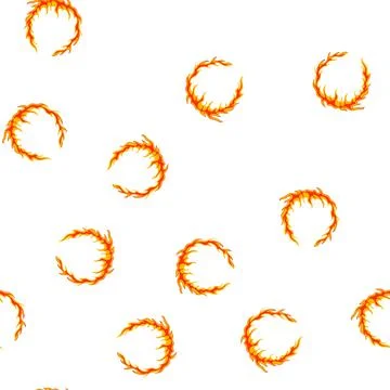 Pattern flame circle fire cartoon vector Illustrazione stock
