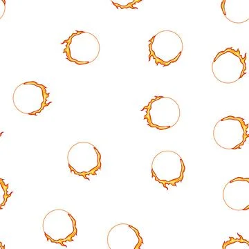Pattern flame circle fire cartoon vector Stock Illustration