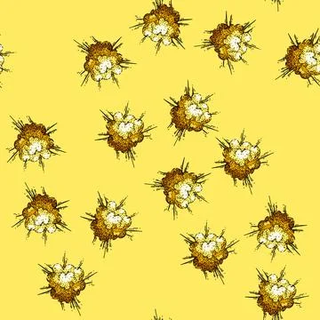 Pattern flame explosion bomb sketch hand drawn Stockillustratie