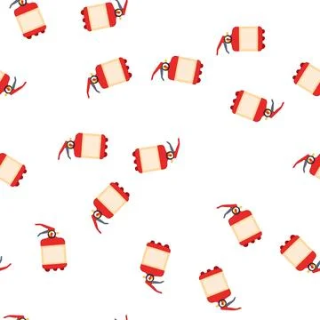 Pattern flame fire extinguisher cartoon vector Stock Illustration