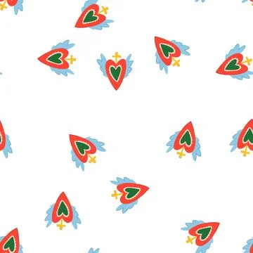 Pattern flame mexican heart cartoon vector Stock Illustration