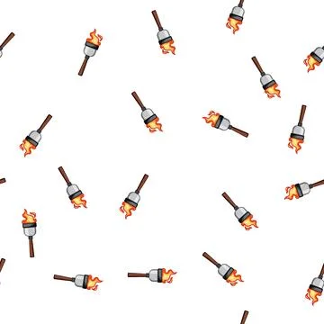 Pattern flame torch fire cartoon vector Stock Illustration