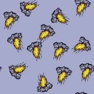 Pattern flames campfire sketch hand drawn Stock Illustration