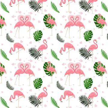 Pattern with flamingos Vector drawing of a flamingo. イラスト素材