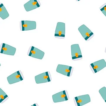 Pattern flask thermos cartoon vector Stock Illustration
