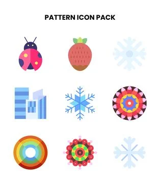 Pattern Flat Bundle Icons Pack Stock Illustration