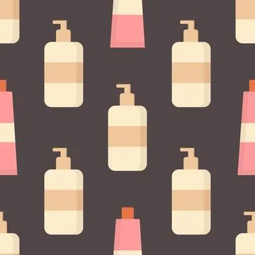 Pattern of flat cream dispenser and tube Stock Illustration