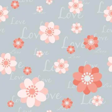Pattern of flat flowers. Illustration for backgrounds, wrappers, postcards, t Stock Illustration